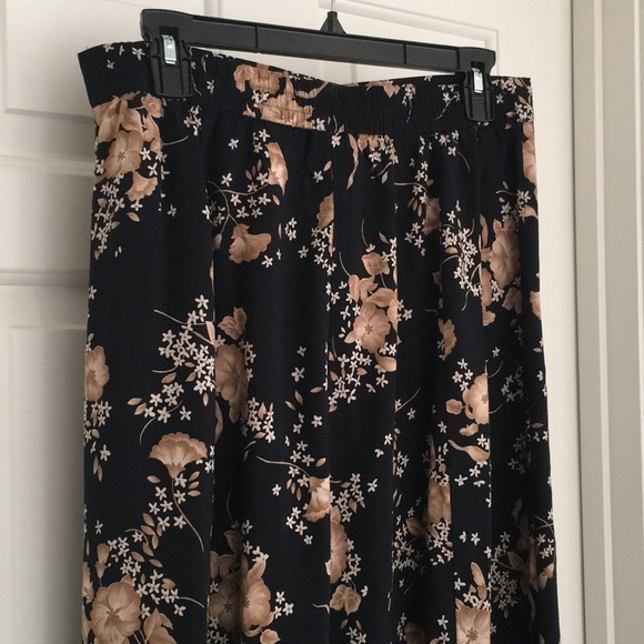 Sag Harbor Skirt Size Petite Large Black Brown Tan Button down Long - Picture 4 of 9